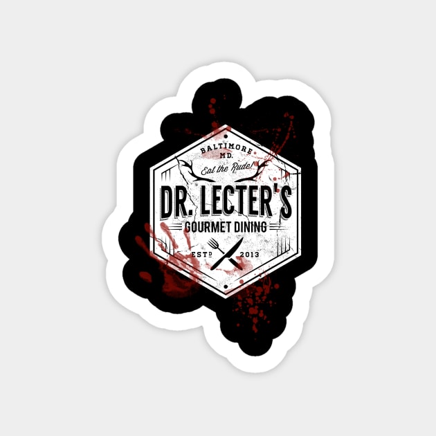 Dr. Lecter's Gourmet Dining - White Sticker by Nemons